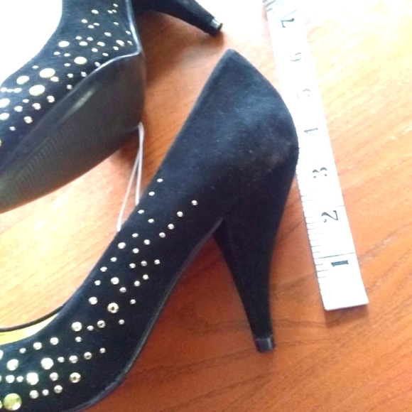 Sigerson Morrison Black Suede Divya Peep Toe Beaded Heels NWT Size 7.5 - Picture 9 of 14